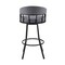 Armen Living Valerie 30" Swivel Slate Gray Faux Leather and Black Metal Bar Stool LCVLBAMBGR30 - alternate 4